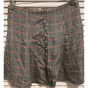 American Eagle black orange plaid lightweight preppy academia mini skirt Size 00